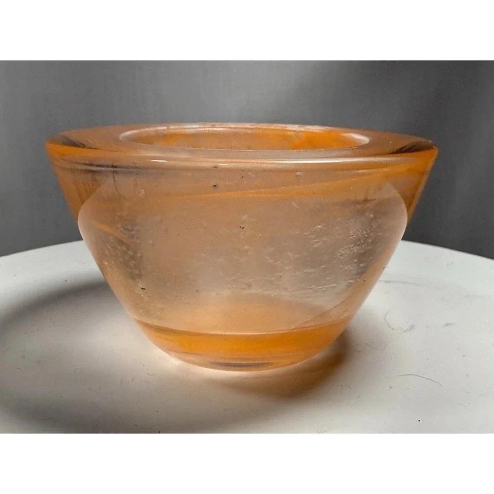 PartyLite Indulgences Awakening Swirl Glass‎ Votive Tealight Holder Set 6 EUC